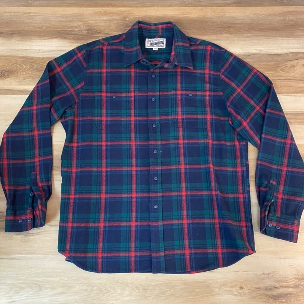 Schott Bros Men's Plaid Cotton Flannel Shirt Long Sleeve Button Up Size 2XL